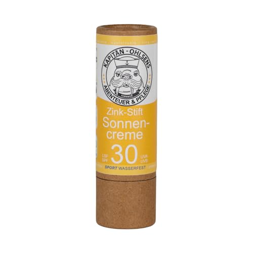 KAPITÄN OHLSEN Zink-Stift Sonnencreme LSF 30 - wasserfest - mineralischer zinc stick - 100% natürlich - reef safe und plastikfrei