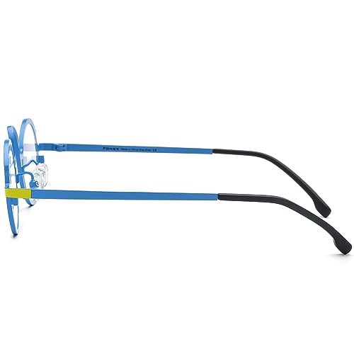 Image of FONEX Colorful Pure Titanium Glasses Frame Women Retro Round Eyeglasses