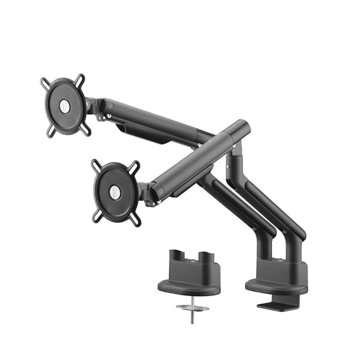 Braccio universale per Doppio monitor One for All - 13-35 pollici -VESA 75/100 mm -Regolazione dell'altezza- Inclinazione (80°), rotazione (180°) e rotazione (360°) -9kg per schermo -Nero (DM7210)