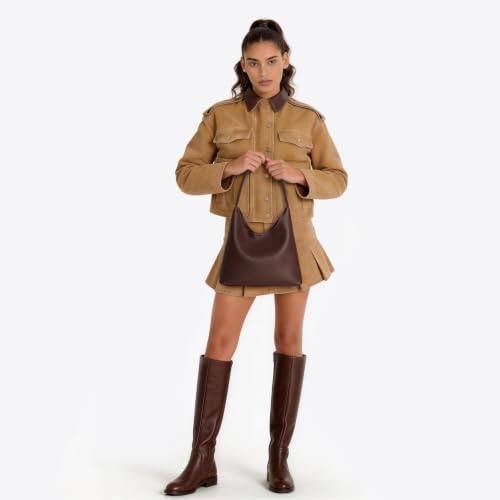 Small Slouchy Vegan Leather Shoulder Bag