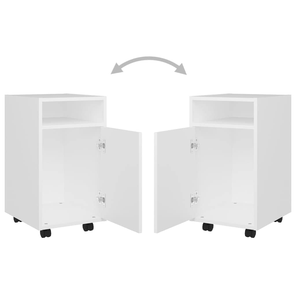 vidaXL Credenza con Ruote Bianca 33x38x60 cm in Legno Multistrato