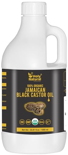 Jamaican Black Castor Oil (33.81 fl oz) Traditional Handmade with Typical and Traditional roasted castor beans smell,100% Pure black Castor Oil (No Additive, No preservative)