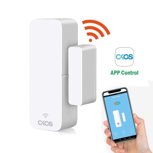 Image of OKOS Smart Door Window Sensor Wi-Fi | Wireless Home Security Alarm | Instant Alerts via Okos Smart App | No Hub Required | AAA Battery Powered | 2.4GHz Wi-Fi | Easy Installation