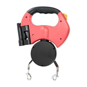 Generic Doppelte Hundeleine TR9F Ausziehbar mit Taschenlampe