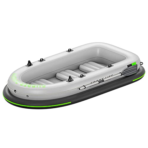 NOALED Bote Inflable, Canoa Inflable para Kayak, Juego de Barco en Canoa para Kayak, remos inflables para Rafting, con Bomba de Aire para remos