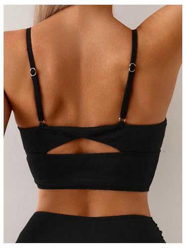 SweatyRocks Women's High Waisted Bikini Sets V Neck Twist Back Top Swimsuit Tummy Control Bathing Suit3