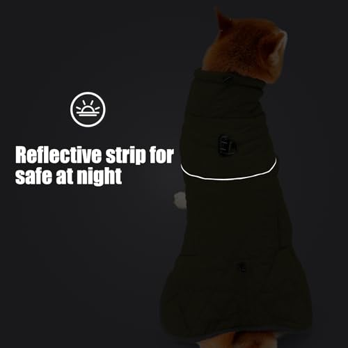 HEYWEAN Hundemantel Winter Wasserdicht Hundejacke mit D-Ring Warm Mantel Hund Fleece Hundepullover Reflektierende Wintermantel für kleine mittlere große Hunde Kleidung Hundejacke Wandern Winterweste
