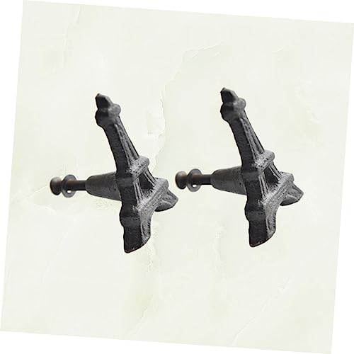 NULYLU 2 Pack Iron Door Knobs Country Theme Drawer Pulls for Living Room and Kitchen