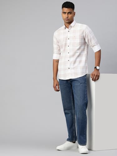 Image of Majestic Man Comfort Slim Fit Pure Cotton Checked Casual Shirt