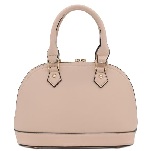 Image of FashionPuzzle Zip-Around Saffiano Classic Dome Satchel