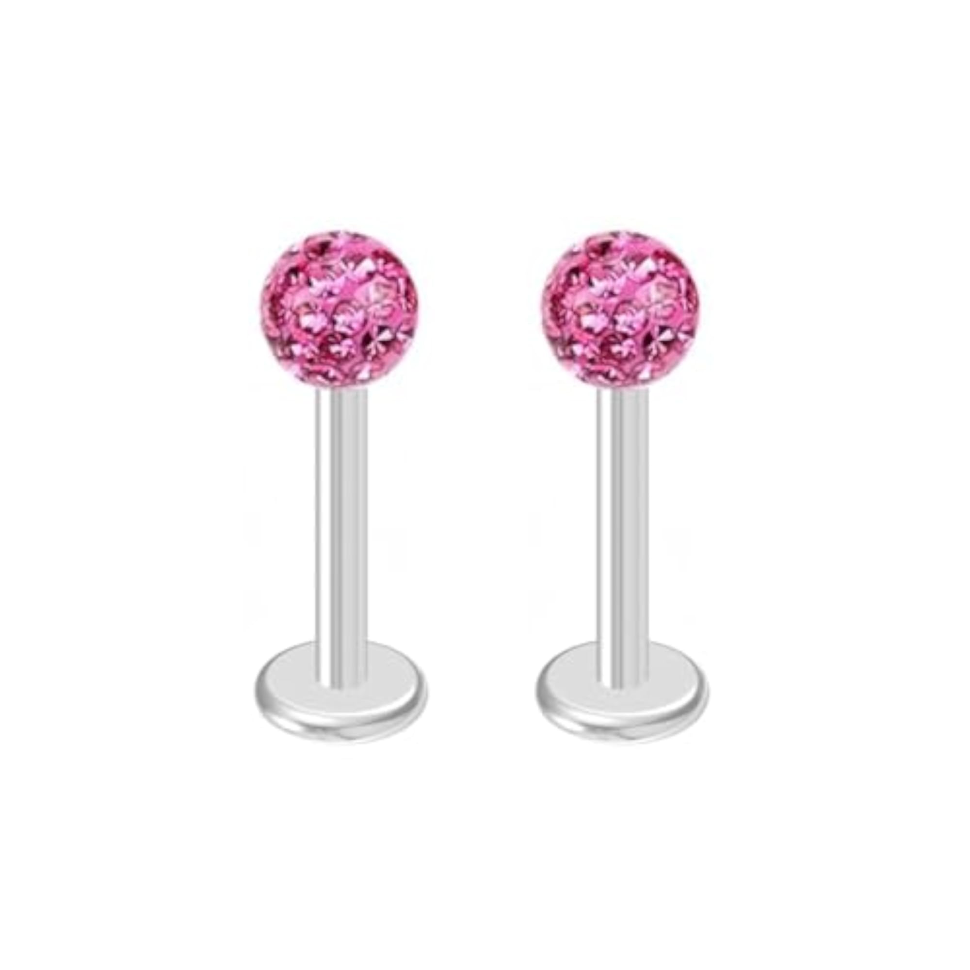 Small Tragus Steel Labret Flat Back Lip Straight Studs Earrings
