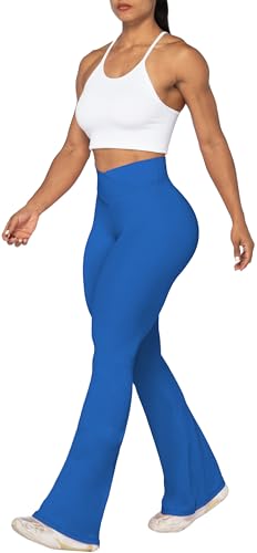 Image of Sunzel Flare Leggings, Crossover Yoga Pants with Tummy Control, High-Waisted and Wide Leg