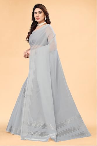 Image of Sidhidata Women's Kota Doria Cotton Manipuri Saree With Unstitched Blouse Piece (Rasbharii Free Size)
