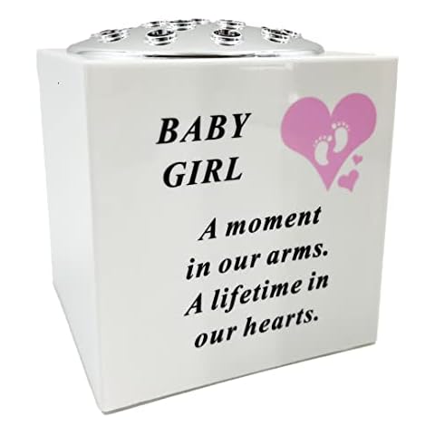 Angraves Pink Baby Girl Memorial Vase Cover