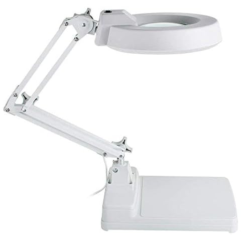 10X Desktop Magnifier Lamp with LED Light |Adjustable Arm Magnifier Lamp Light Magnifying Glass Lens Diopter Folding Magnifier for elderly read electronic engineering Cover