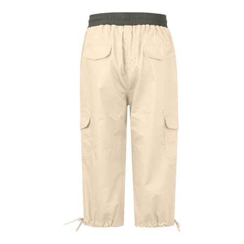 Womens Cargo Capris Summer Casual Drawstring Low Waisted Hiking Jogger Pants Lightweight Outdoor Cotton Capri Pants4