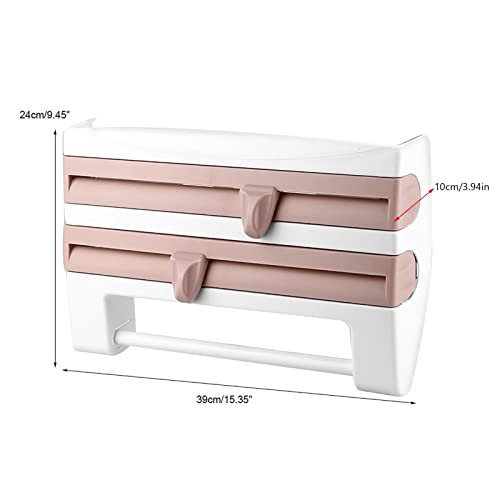 Generic Estante para Almacenamiento de Botellas de Salsa, Práctico Dispensador de Película para Organización de Cocina, Adecuado para Toallas de Papel de 11' y Varios Envoltorios (Caqui)