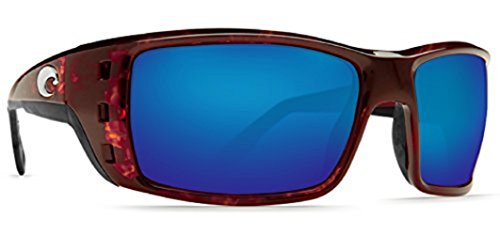 Costa Del Mar Men's Permit 580P Rectangular Sunglasses, Tortoise/Blue Mirrored Polarized-580P, 62 mm