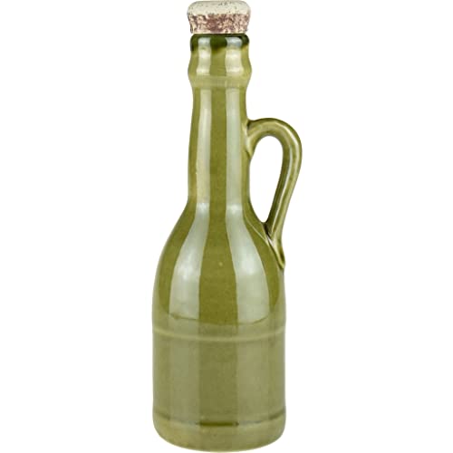 Bouteilles en céramique idéales pour liqueurs, teintures, vins, hydromel ou huile | bouteille, bouteille d'huile, bouteilles en grès avec liège | 250 ml | vert