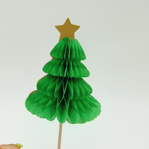 Palillos de cóctel personalizables de árbol de Navidad de 4 capas de 13 cm, 50 pinchos desechables para bebidas, aperitivos, cupcakes y decoraciones de fiesta, herramientas de bar reutilizables para