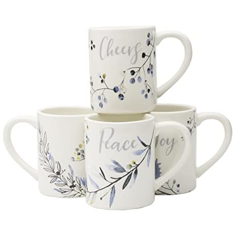 Fitz and Floyd Noel Noir Set of 4 Holiday Coffee Mugs, 12 Ounce, Multicolored Cover