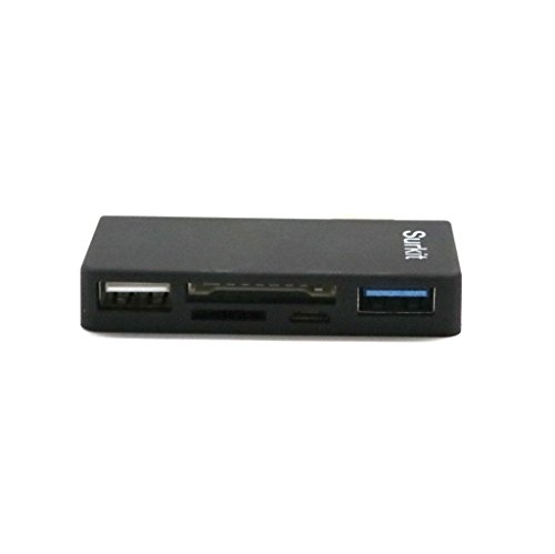 Tuscom HUB Adapter Card Reader,5 in 1 USB 3.0 to Micro TF/SD card HUB Adapter/Card Reader OTG for Surface Pro (Black)