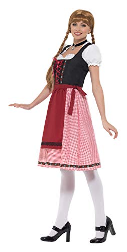 Smiffys Beierse Taverne Maid Kostuum, Rood, Zwart, S - UK Maat 08-10 - Afbeelding 3