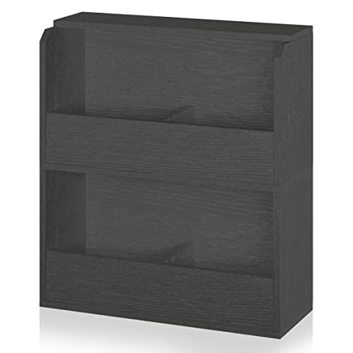 Way Basics Vinyl Record Shelf And Bookshelf 4 Shelf Media Storage, Charcoal Black #TOP17