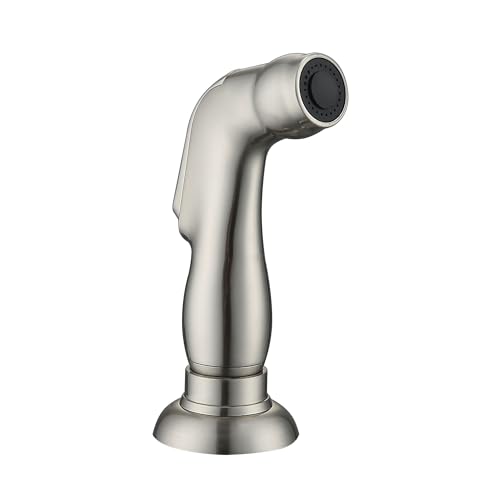 Pirooso Kitchen Faucet Side Sprayer, Universal Sink Sprayer Attachment, Pull Out Spray Head with Brushed Nickel Finish