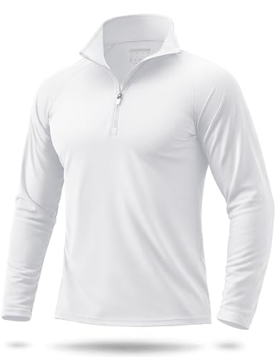 Boladeci Mens UPF 50+ Sun Shirts 1/4 Zip Long Sleeve SPF UV Protection Lightweight Quick Dry Quarter Zip Golf Shirts