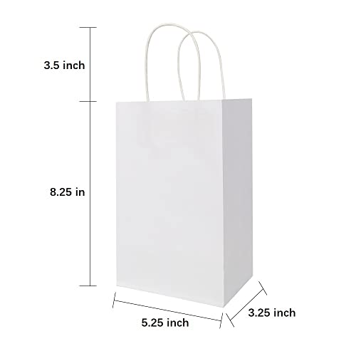 Oikss 100 Pack Small White Kraft Bags