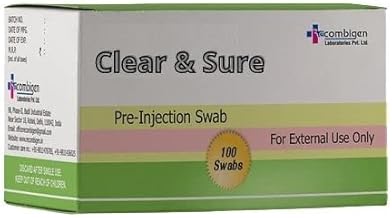 Clear & Sure 100 Sterile Antiseptic Cleaning Swabs, Antiseptic Prep Pads for Skin Care And Wipe Pads.