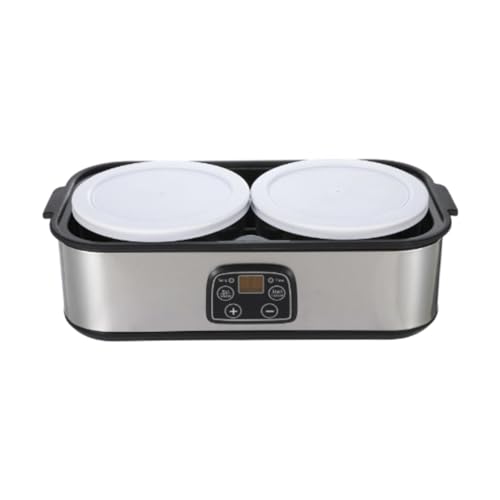 YWJLQH Yogurtera con Dos frascos de Vidrio, máquina portátil diseñada para Hacer Yogur casero en comedores y Tiendas.