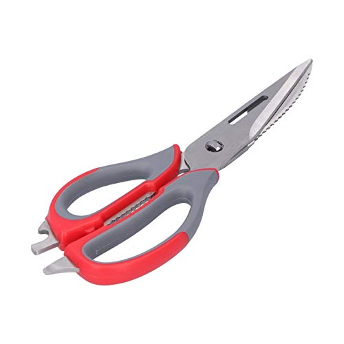 Multifunktions-Küchenschere, Scharfes, Robustes Kochwerkzeug für den Picknick-Grill in der Küche (Rot)