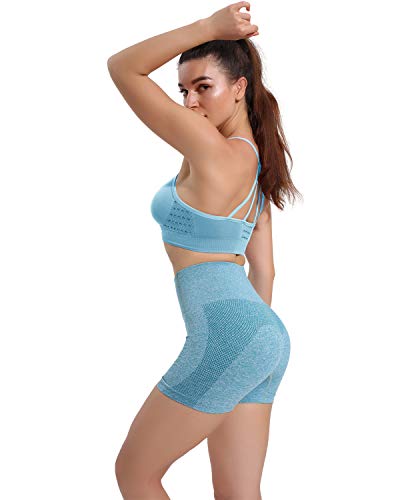 ATHVOTAR bermuda de ginástica sem costura para mulheres – Short atlético de compressão de cintura al