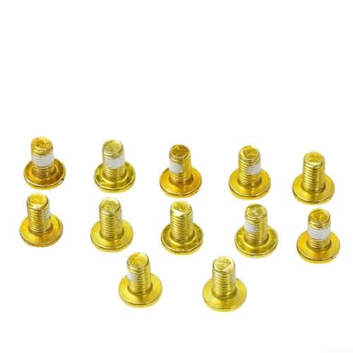 Stainless Steel Disc Brake Bolts M5x9mm for T25 for Torx AntiLoosening for Bike Brake Screws for Disc Brakes, 12Piece Set(Golden)