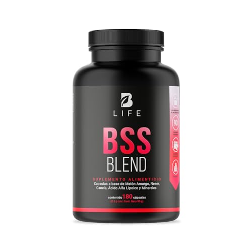 Productos Para La Diabetes, Melón Amargo, Ácido Alfa Lipoico, Neem, Canela, Magnesio, Zinc y Cromo. 500 mg de Ingredientes Naturales en 180 Cápsulas. BSS B Life.