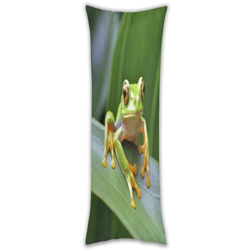 Housse de coussin de corps imprimé grenouille d'arbre fermeture éclair - 2
