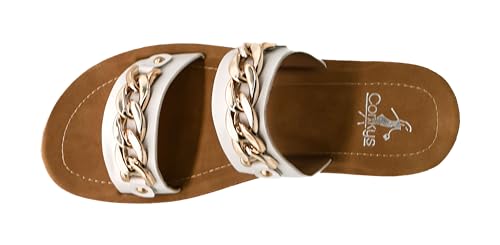 Corkys Footwear Seeing Double Sandals - Where Comfort Meets Chic with Lightweight Feel, Two Straps With a Chunky Chain Detail, And Comfortable Insoles4