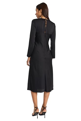 Donna Morgan Elegant Long Sleeve Midi-Versatile Cocktail-Wedding Guest Work Dress for Women3