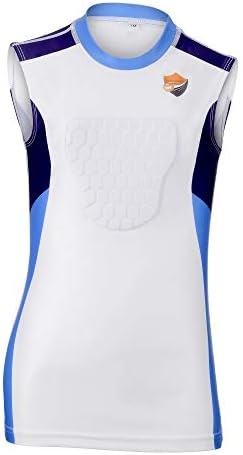 ProBay Chest Protector Shirt for Kids- Heart Guard Sternum Protection Compression Shirts for Baseball Basketball Softball Soccer (Large) Blue