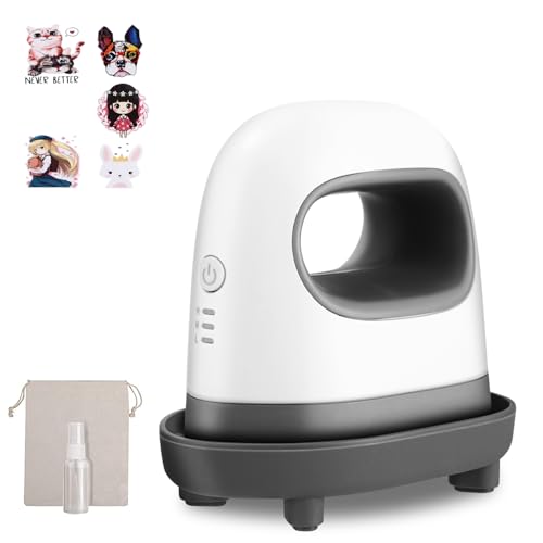 Mini prensa de calor, máquina de trazar, prensa de transferencia con base de seguridad aislada, prensa de planchado para camisetas, zapatos, manualidades, pequeños proyectos de vinilo HTV, gris