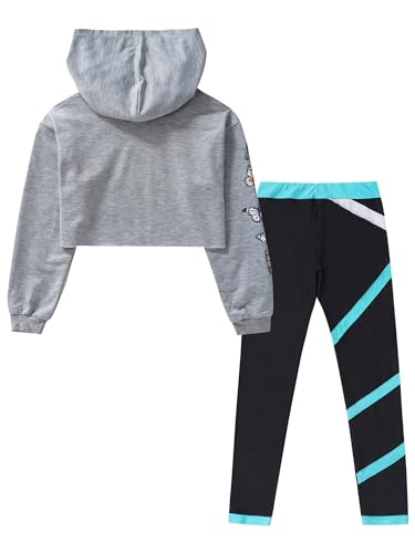 Kids Girls 2 Piece Sweatsuit Outfits Long Sleeve Crop Tops Hoodies Sweatshirts Sweatpants Jogger Sets4