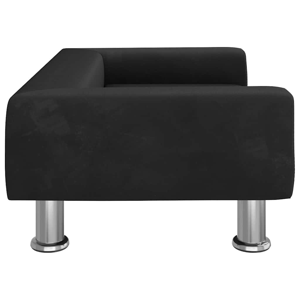 Sofa dla psa czarna aksamitna 70 x 45 x 26,5 cm