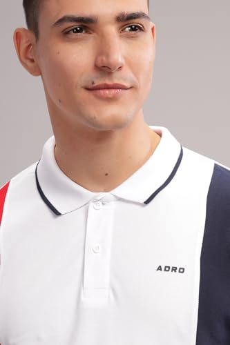 Image of ADRO Men's 100% Cotton Regular Fit Polo T-Shirt