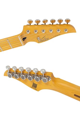 Vola Vasti V3 MC Guitare électrique, corps en frêne, manche en érable, frettes en nickel, manche en C moderne, fabriquée au Japon (Vintage Blanc) - Les Beatles, Paul McCartney, John Lennon, RIngo Starr, George Harrison Vola Vasti V3 MC Guitare électrique, corps en frêne, manche en érable, frettes en nickel, manche en C moderne, fabriquée au Japon (Vintage Blanc) – Image 6
