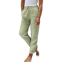 Generisch Leinenhose Damen Sommer plissee Hose Damen Warehouse Deals Angebote Elegante befristetes Angebot Heute Damenbekleidung Damenhosen Hose weitem Bein Outdoorhose Elegante Damenhose Schlupfhose
