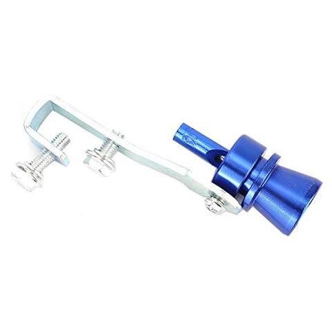 Car Turbo Sound Whistle, Akozon Aluminium Alloy Car Turbo Sound Whistle Tail Throat Muffler Exhaust Pipe Whistle With Mounting Accessories (Blue)((TC-M)) Cover