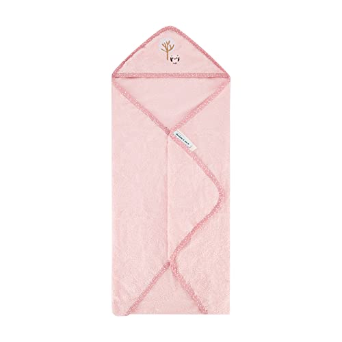 Cudlie Charlotte and Star Premium Hooded Baby Bath Towel with Embroidery, Ultra-Soft Cotton Bath Towel with Hood for Toddlers, Bathrobe Blanket for Children