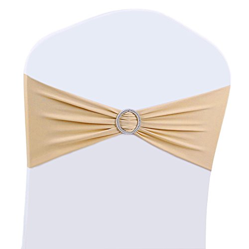 100PCS Wedding Chair Decorations Stretch Chair Bows and Sashes for Party Ceremony Reception